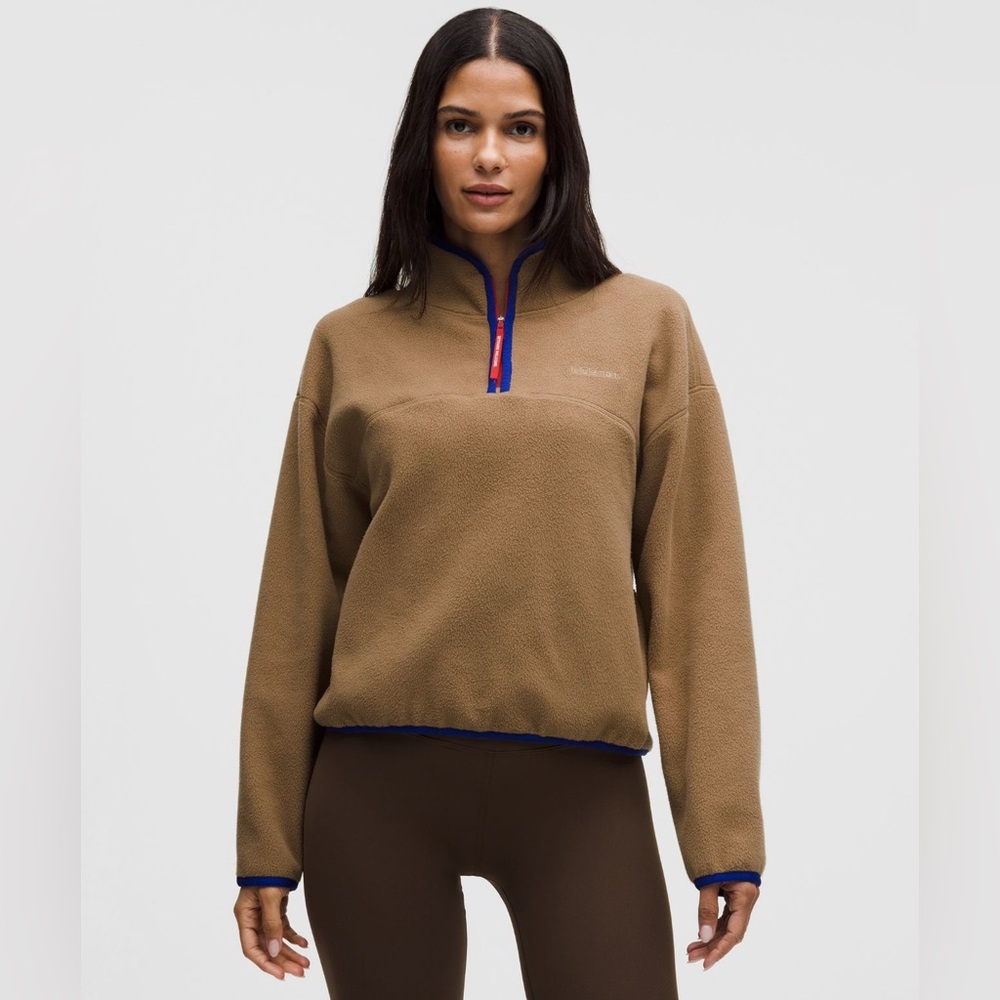 Lululemon Tumbled Fleece Half-Zip Jacket Camel
